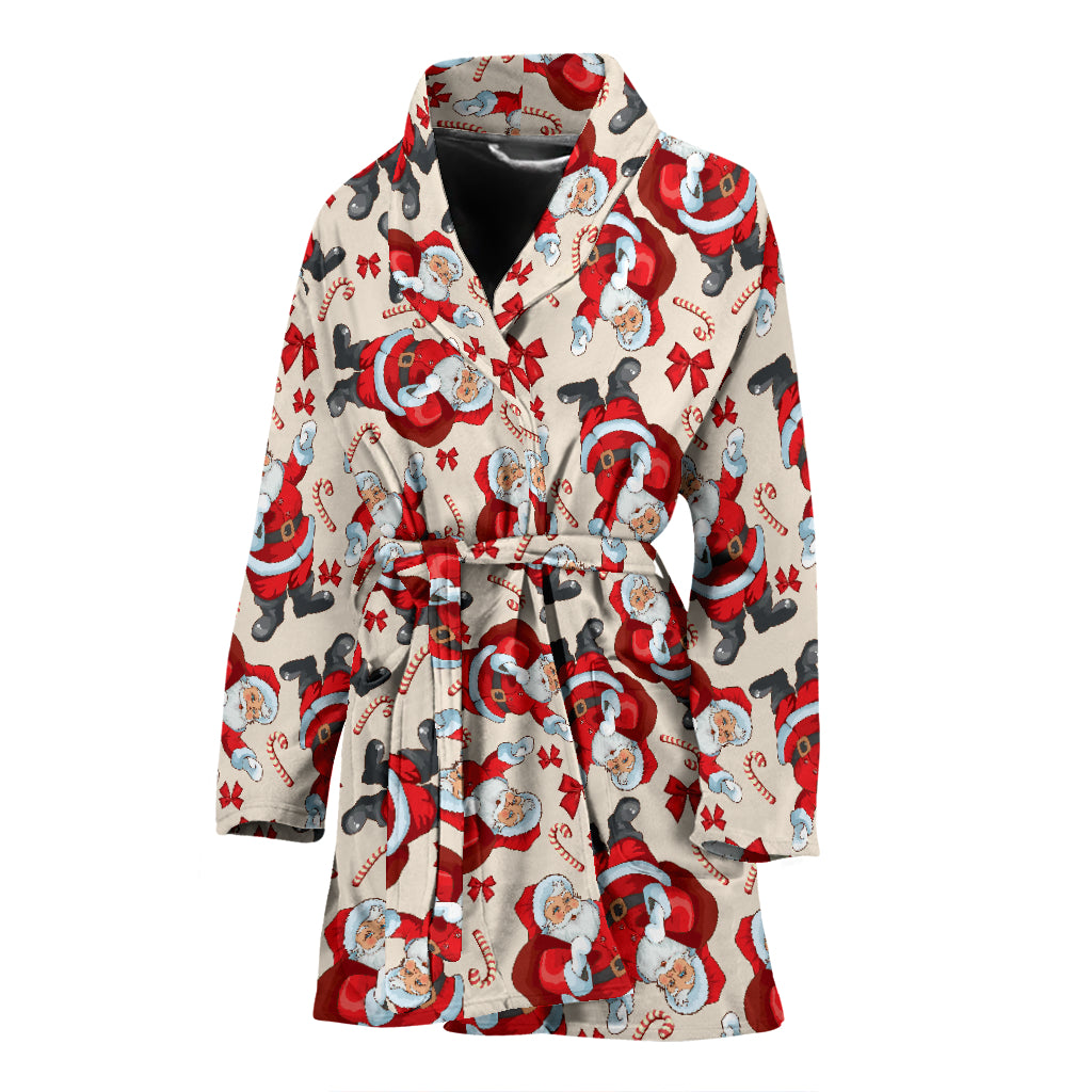 Santa Christmas Themed Print Design LKS302 Women Bathrobe