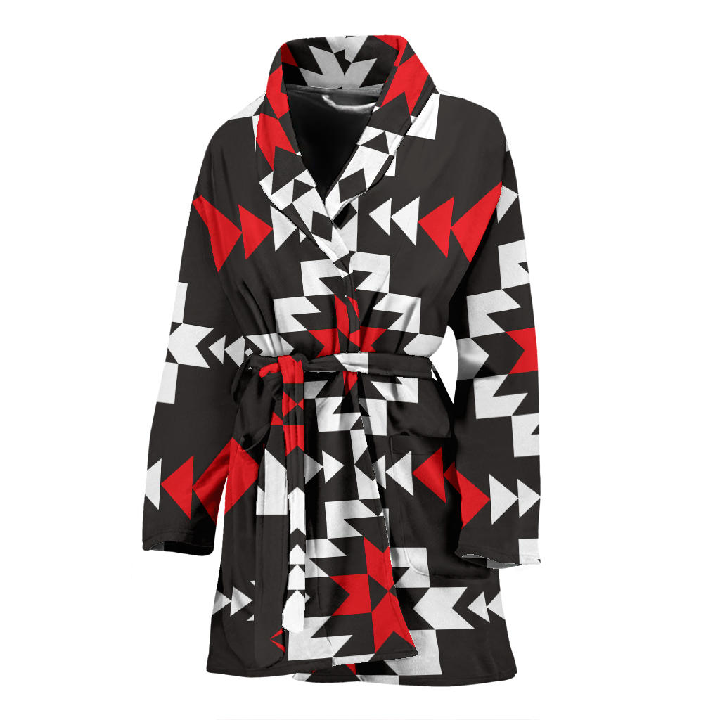 Navajo Pattern Print Design A02 Women Bathrobe