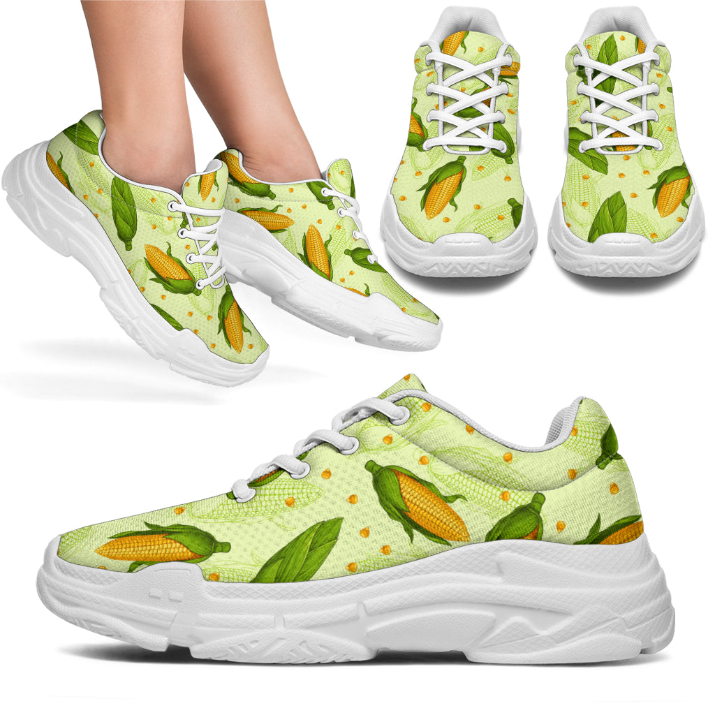 Agricultural Fresh Corn cob Print Pattern Chunky Sneakers