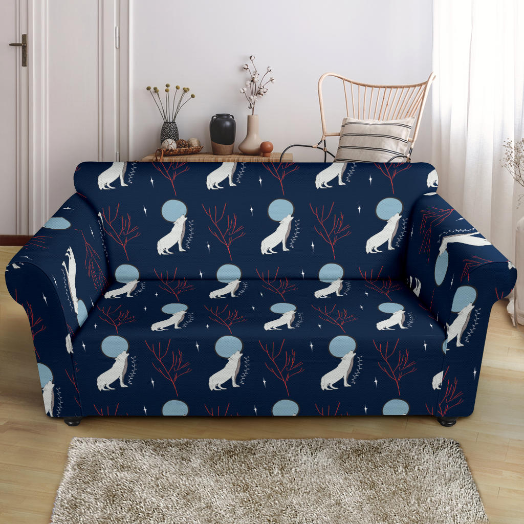 Wolf Moon Print Design LKS304 Loveseat Couch Slipcover
