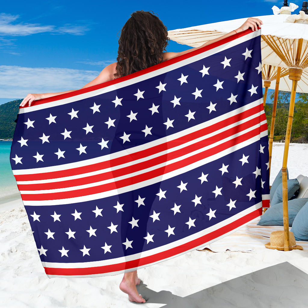 Patriotic Pattern Print Design A04 Sarong Pareo Wrap