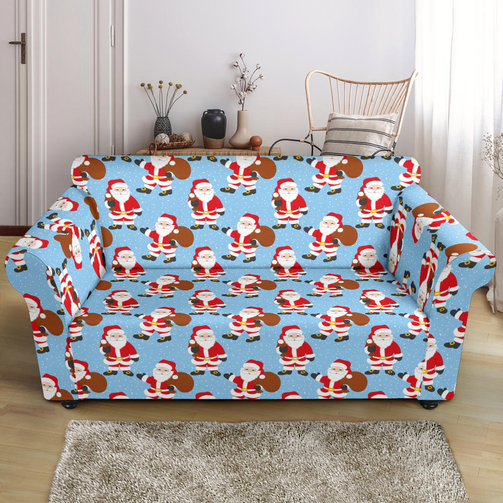 Santa Christmas Themed Print Design LKS305 Loveseat Couch Slipcover