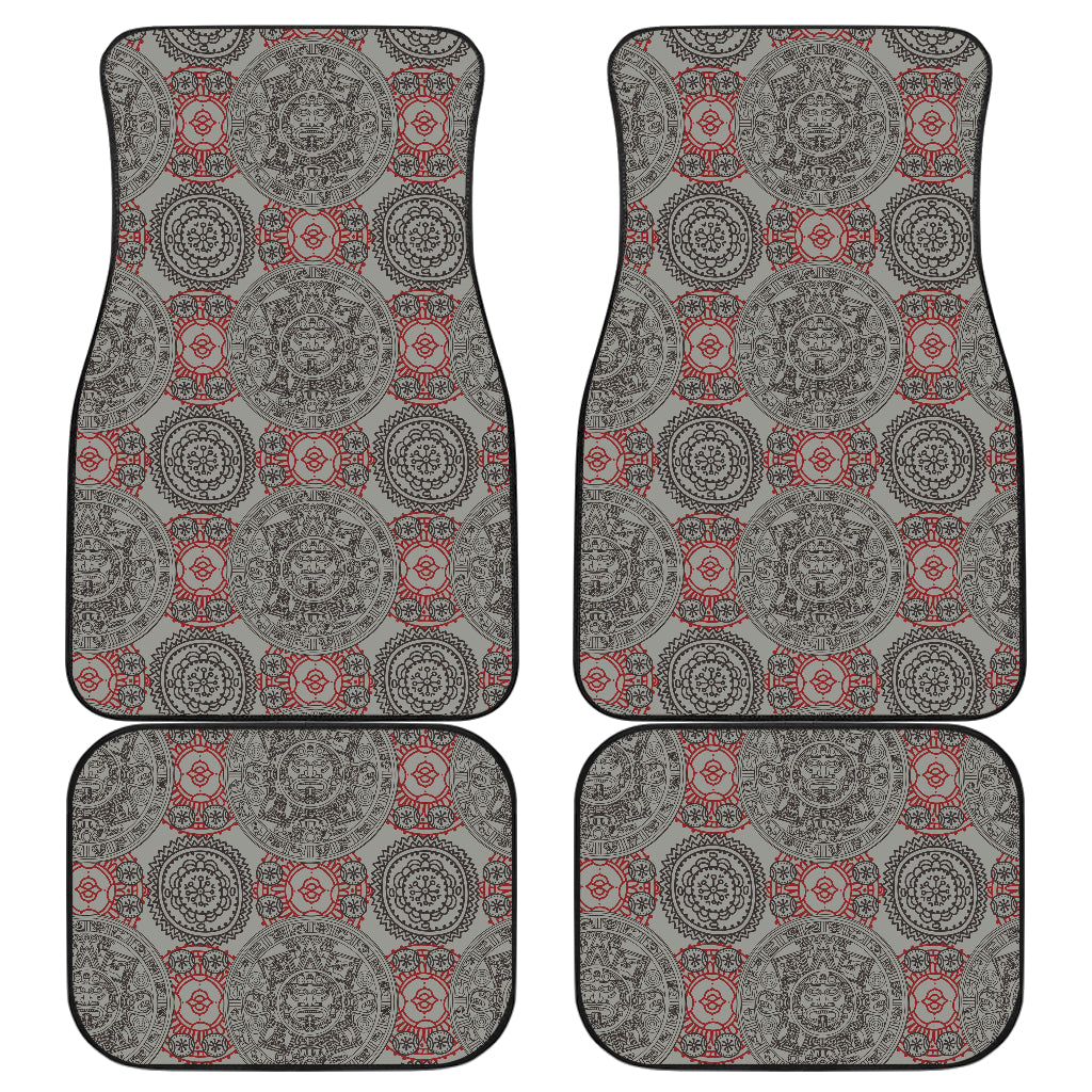 Calendar Aztec Style Print Pattern Car Floor Mats Front Back