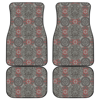 Calendar Aztec Style Print Pattern Car Floor Mats Front Back