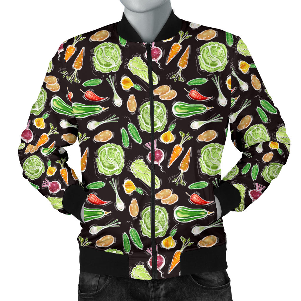Vegan Draw Themed Design Print Men Bomber Jacket