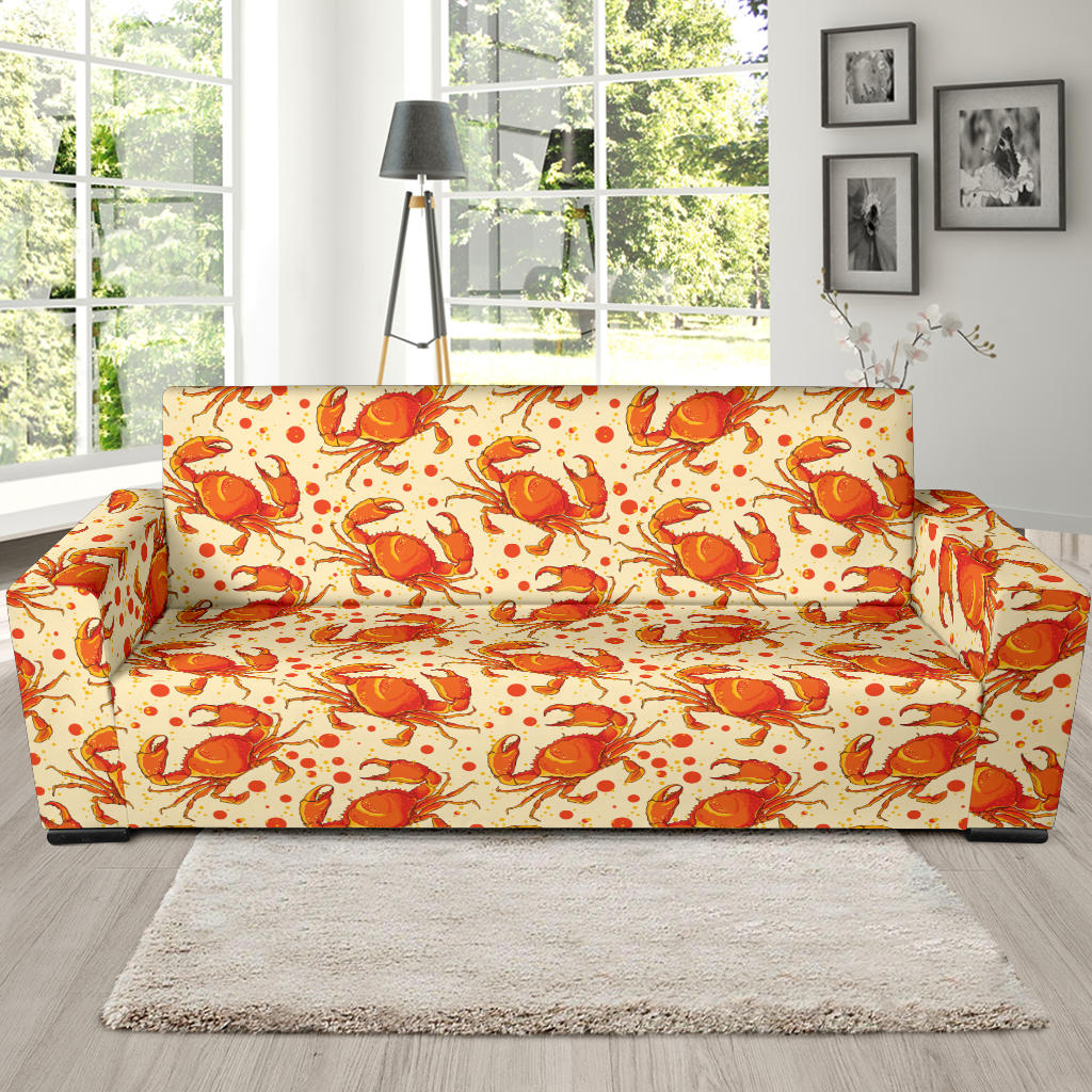 Crab Pattern Print Design 01 Sofa Slipcover