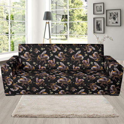 Bee Pattern Print Design 04 Sofa Slipcover