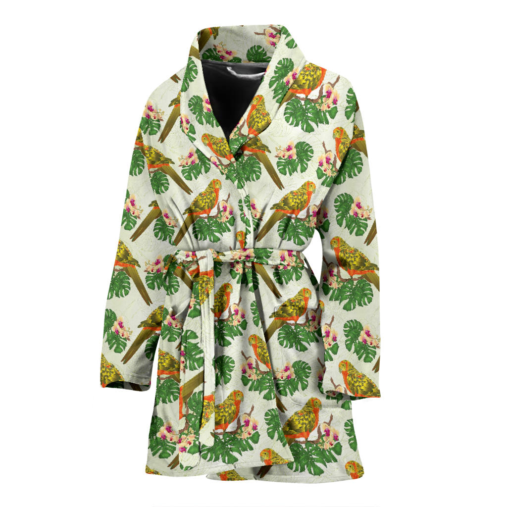 Conures Pattern Print Design 01 Women Bathrobe
