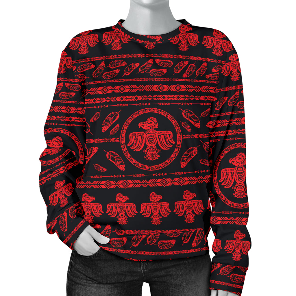 Native American Eagle Themed Print Women Long Sleeve Sweatshirt