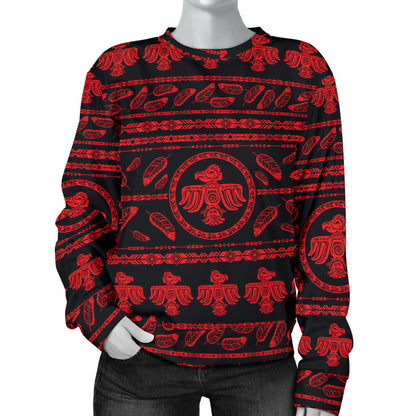 Native American Eagle Themed Print Women Long Sleeve Sweatshirt