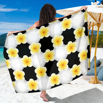 Plumeria Pattern Print Design A04 Sarong Pareo Wrap