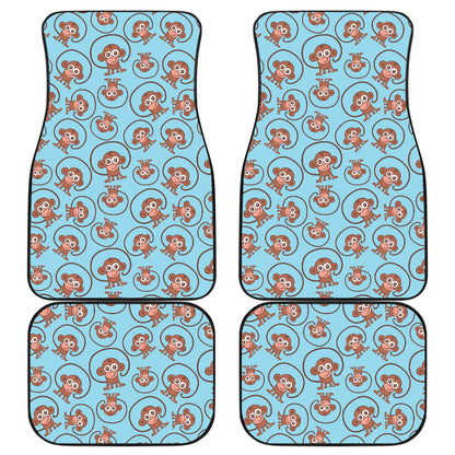 Monkey Cute Design Themed Print Car Floor Mats Front Back