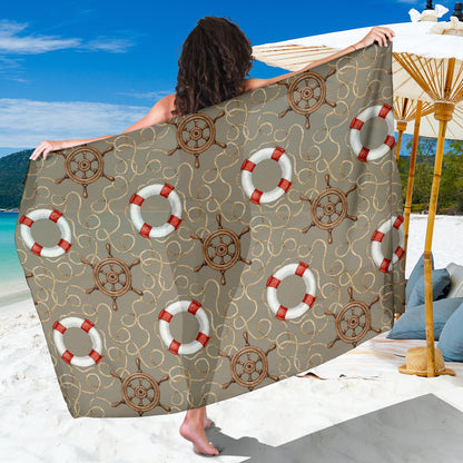 Nautical Pattern Print Design A02 Sarong Pareo Wrap