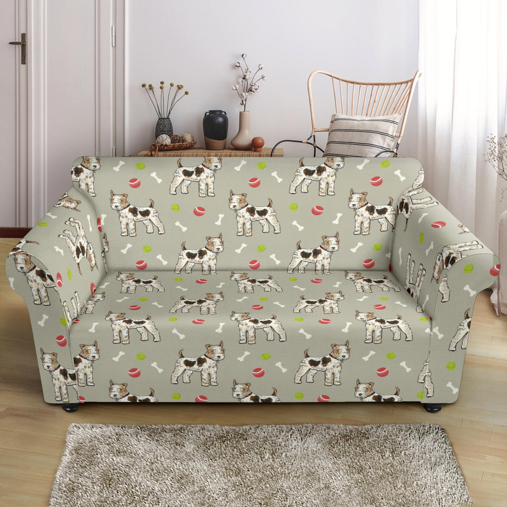 Toy Fox Terriers Print Design LKS301 Loveseat Couch Slipcover