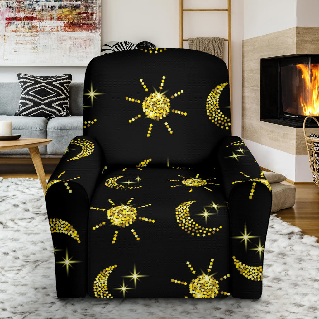 Sun Moon Print Design LKS304 Recliner Slipcover with Pocket