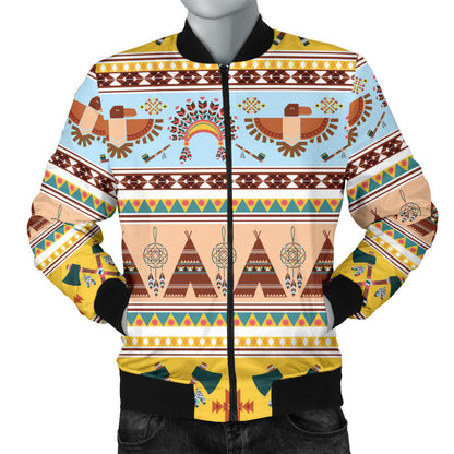 Native American Pattern Design Print Men Bomber Jacket