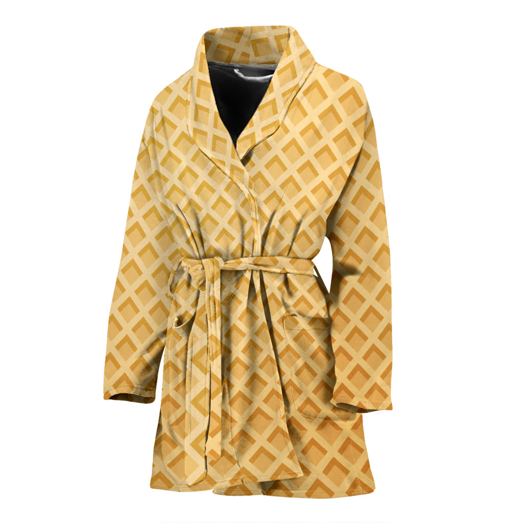 Waffle Texture Print Design LKS302 Women Bathrobe