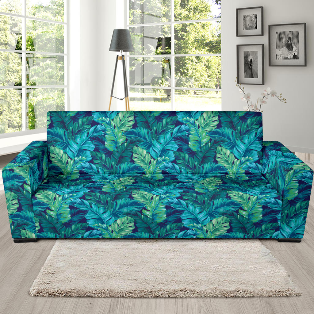 Banana Leaf Pattern Print Design 06 Sofa Slipcover