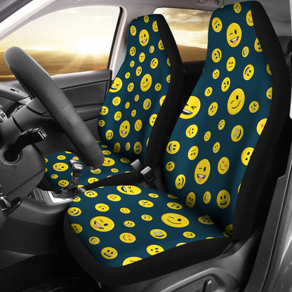 Smiley Face Emoji Print Design LKS301 Car Seat Covers