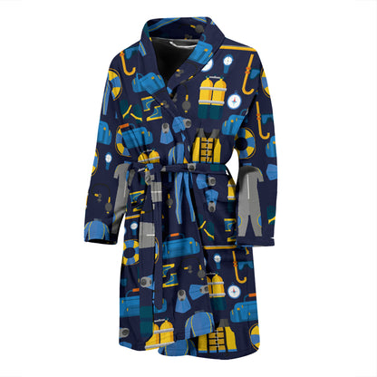 Scuba Equipment Print Design LKS305 Men Bathrobe