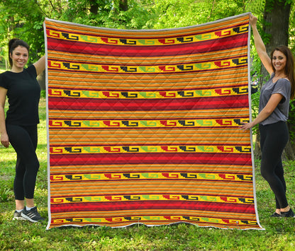 Mexican Blanket Ornament Print Pattern Quilt Bedspread