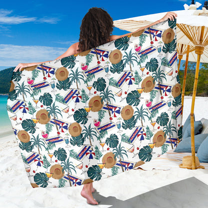 Aloha Hawaii Beach Pattern Print Design 04 Sarong Pareo Wrap