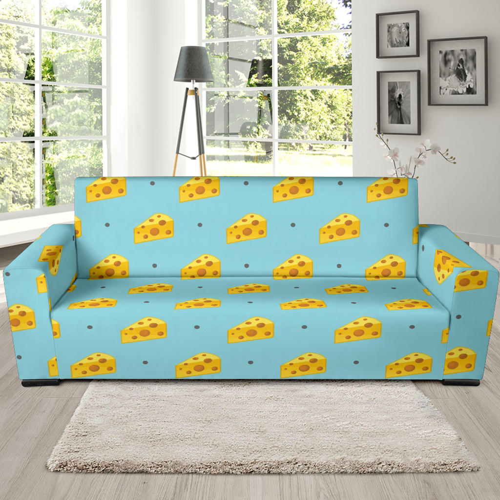 Cheese Pattern Print Design 02 Sofa Slipcover