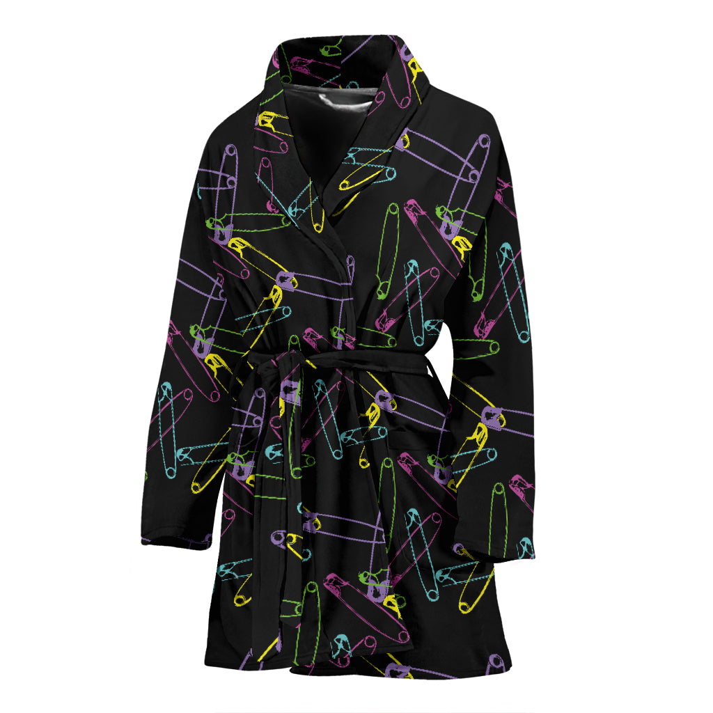 Safety Pin Print Design LKS304 Women Bathrobe