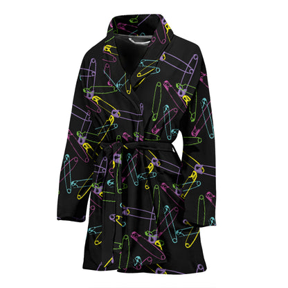 Safety Pin Print Design LKS304 Women Bathrobe