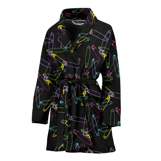 Safety Pin Print Design LKS304 Women Bathrobe