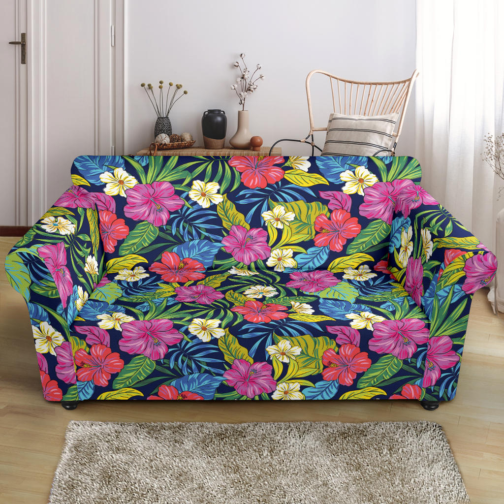 Hibiscus Print Design LKS3010 Loveseat Couch Slipcover