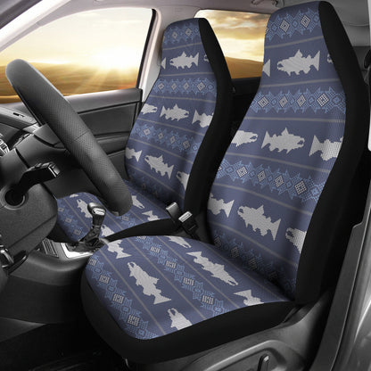 Salmon Fish Knit Style Print Design LKS304 Car Seat Covers