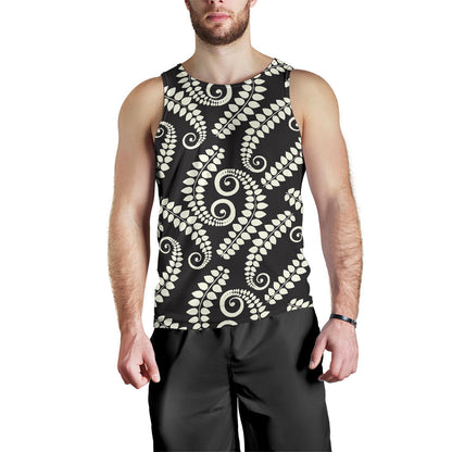 Fern Leave Print Pattern Men Tank Top