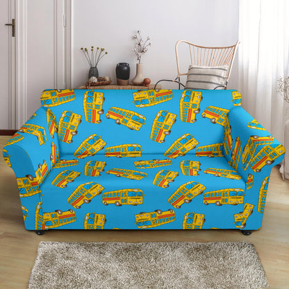 School Bus Print Design LKS302 Loveseat Couch Slipcover