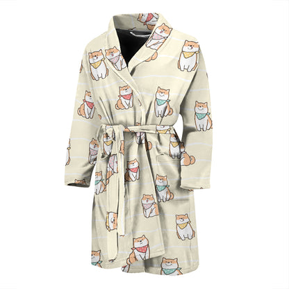 Shiba Inu Print Design LKS306 Men Bathrobe