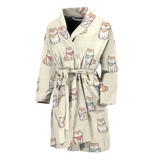 Shiba Inu Print Design LKS306 Men Bathrobe