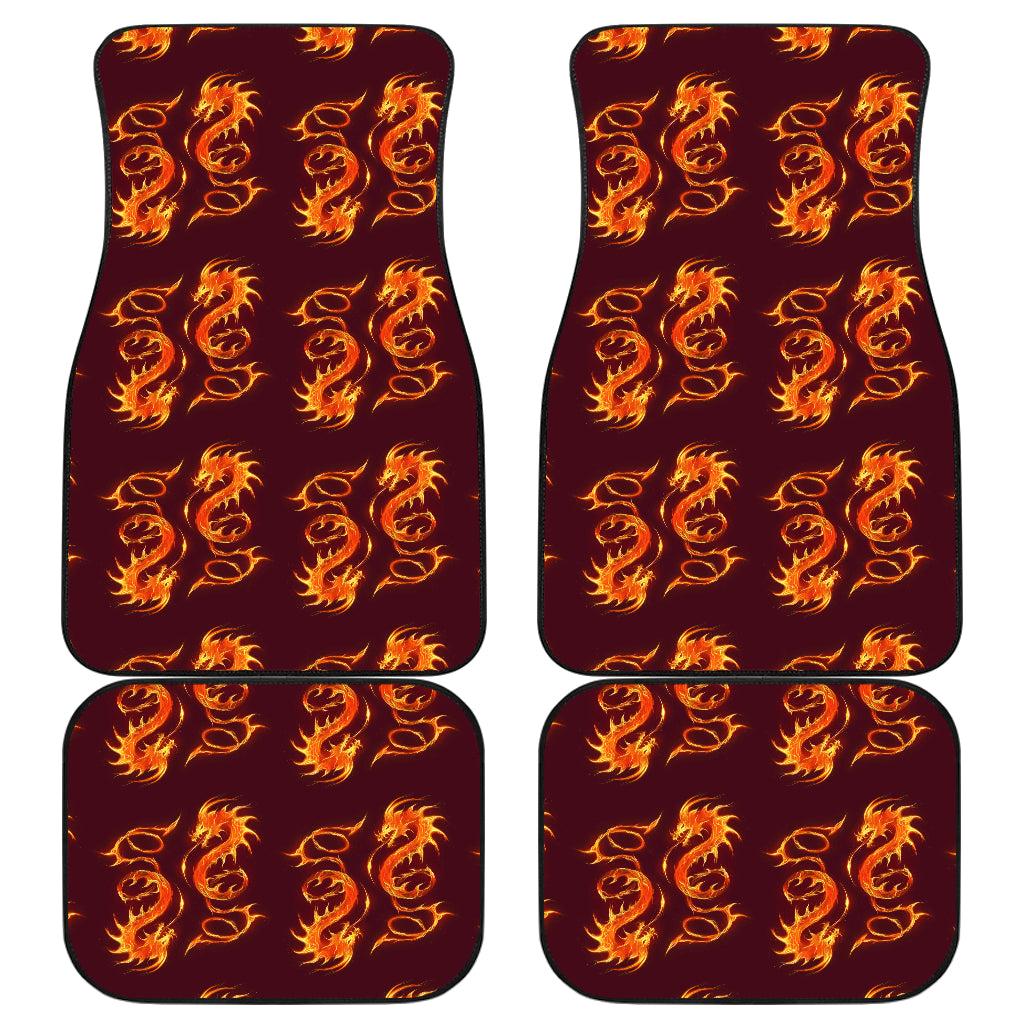 Dragons Fire Design Car Floor Mats Front Back