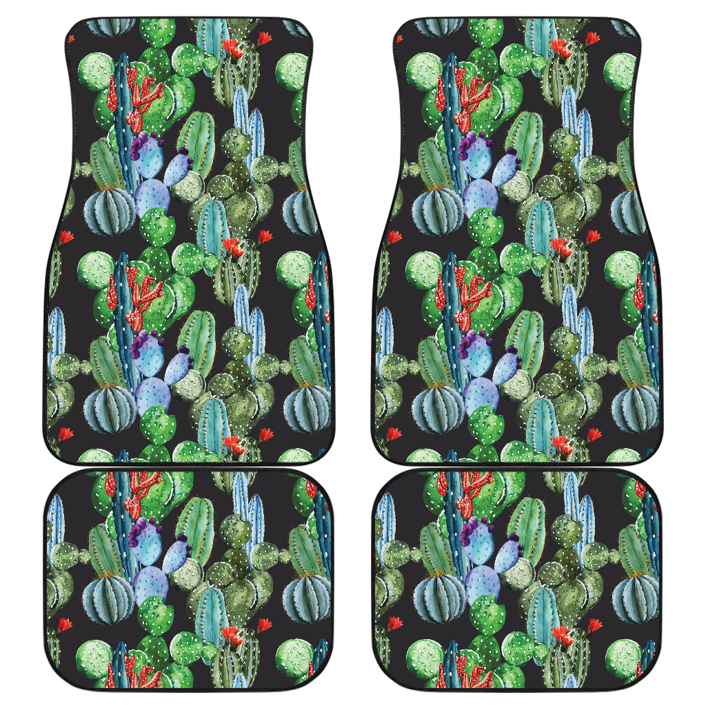 Cactus Watercolor Style Print Car Floor Mats Front Back