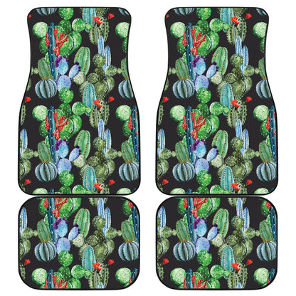 Cactus Watercolor Style Print Car Floor Mats Front Back