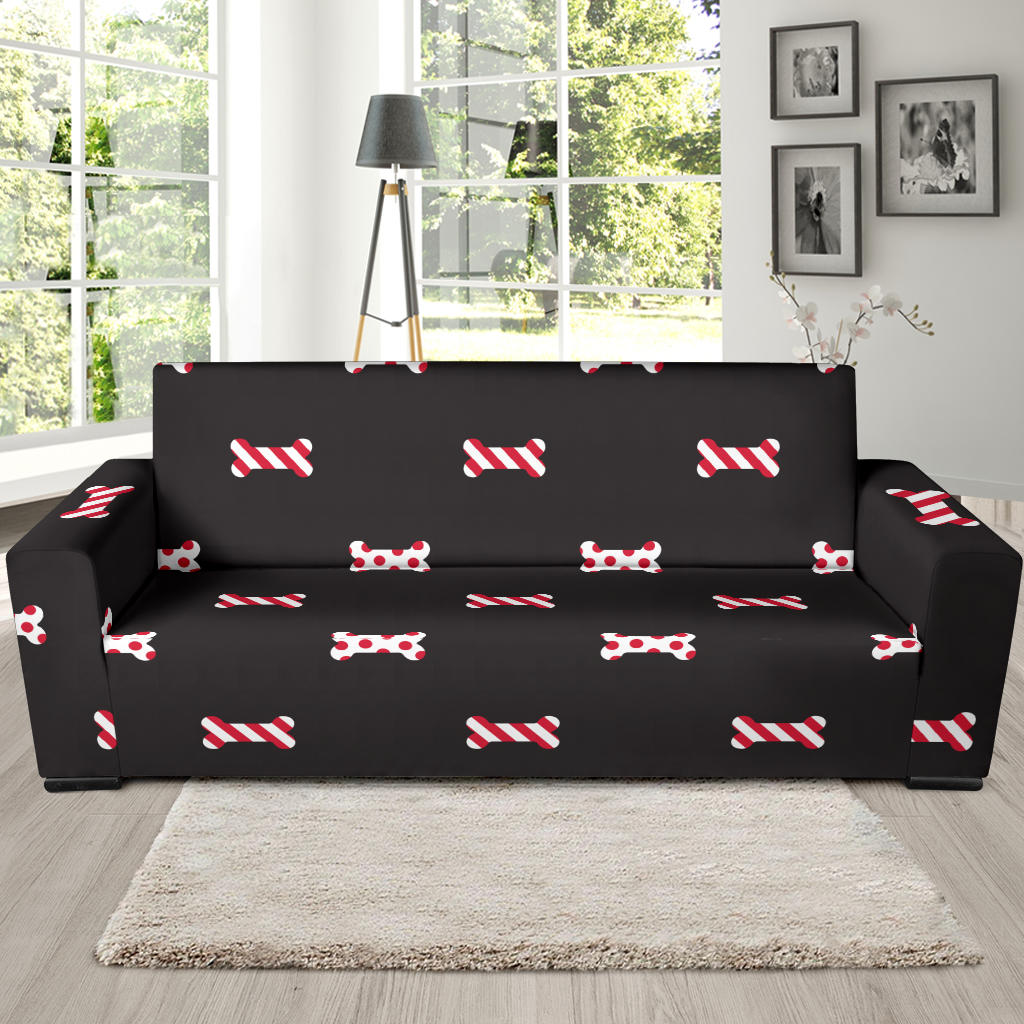 Dog Bone Pattern Print Design 04 Sofa Slipcover