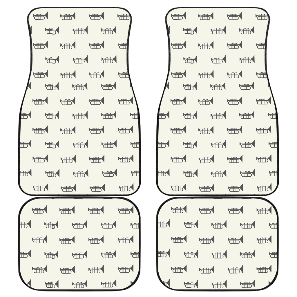 Trumpet Pattern Themed Print Car Floor Mats Front Back