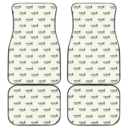 Trumpet Pattern Themed Print Car Floor Mats Front Back