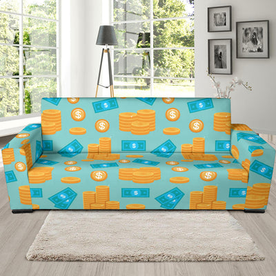 Money Pattern Print Design 03 Sofa Slipcover