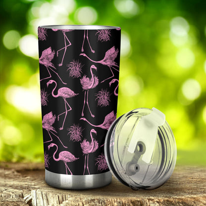 Flamingo Pink Print Pattern Tumbler