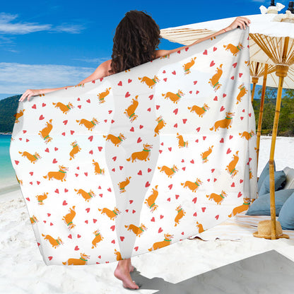 Cardigan Welsh Corgis Pattern Print Design 04 Sarong Pareo Wrap