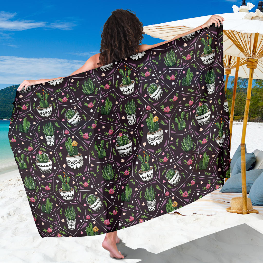 Cactus Pattern Print Design 03 Sarong Pareo Wrap
