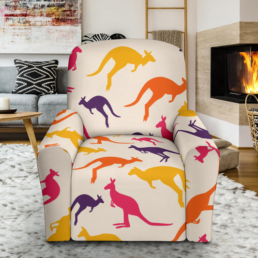 Kangaroos Pattern Print Design 01 Recliner Slipcover with Pocket