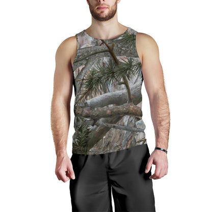 Camo Realistic Tree Forest Pattern Men Tank Top