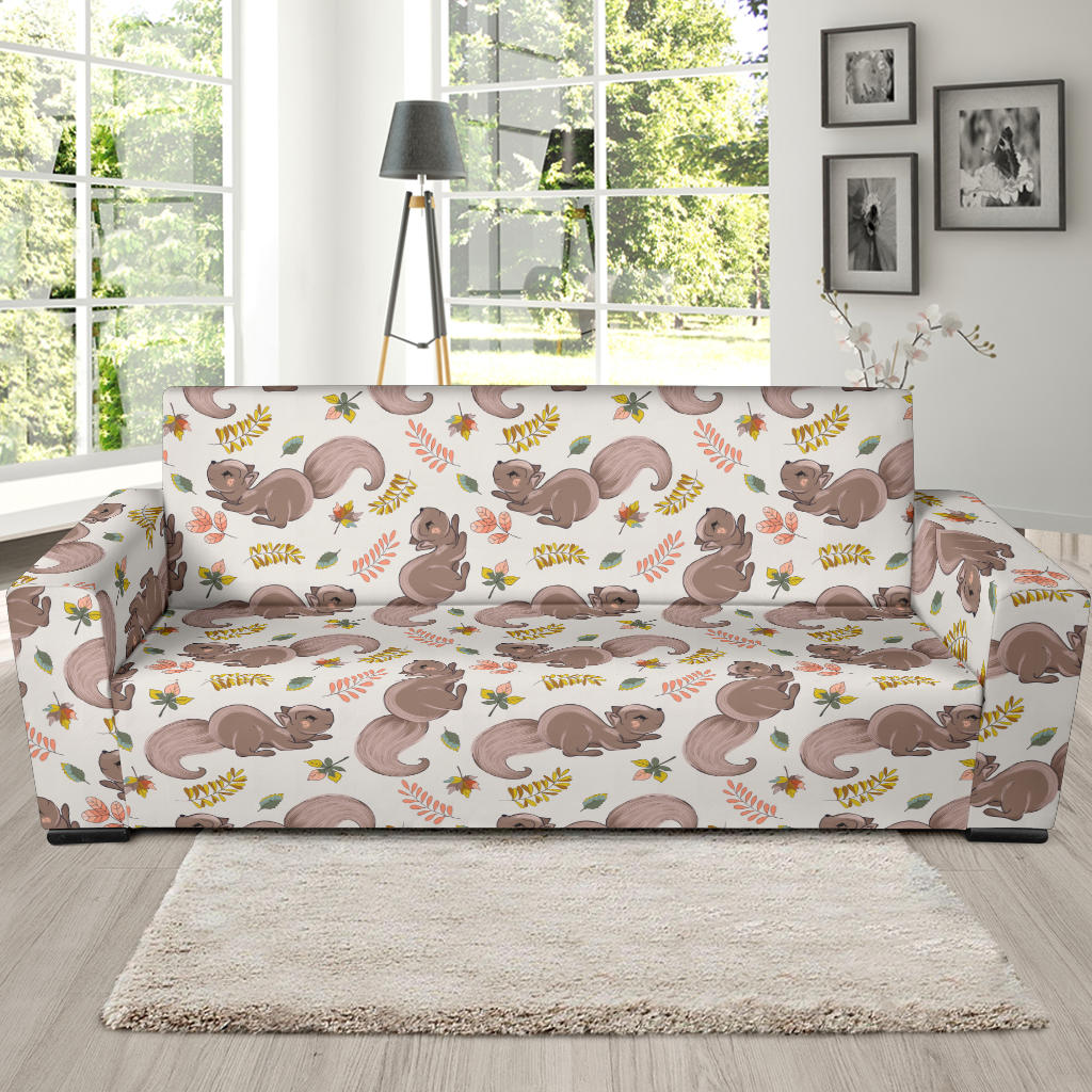 Squirrel Print Design LKS307 Sofa Slipcover