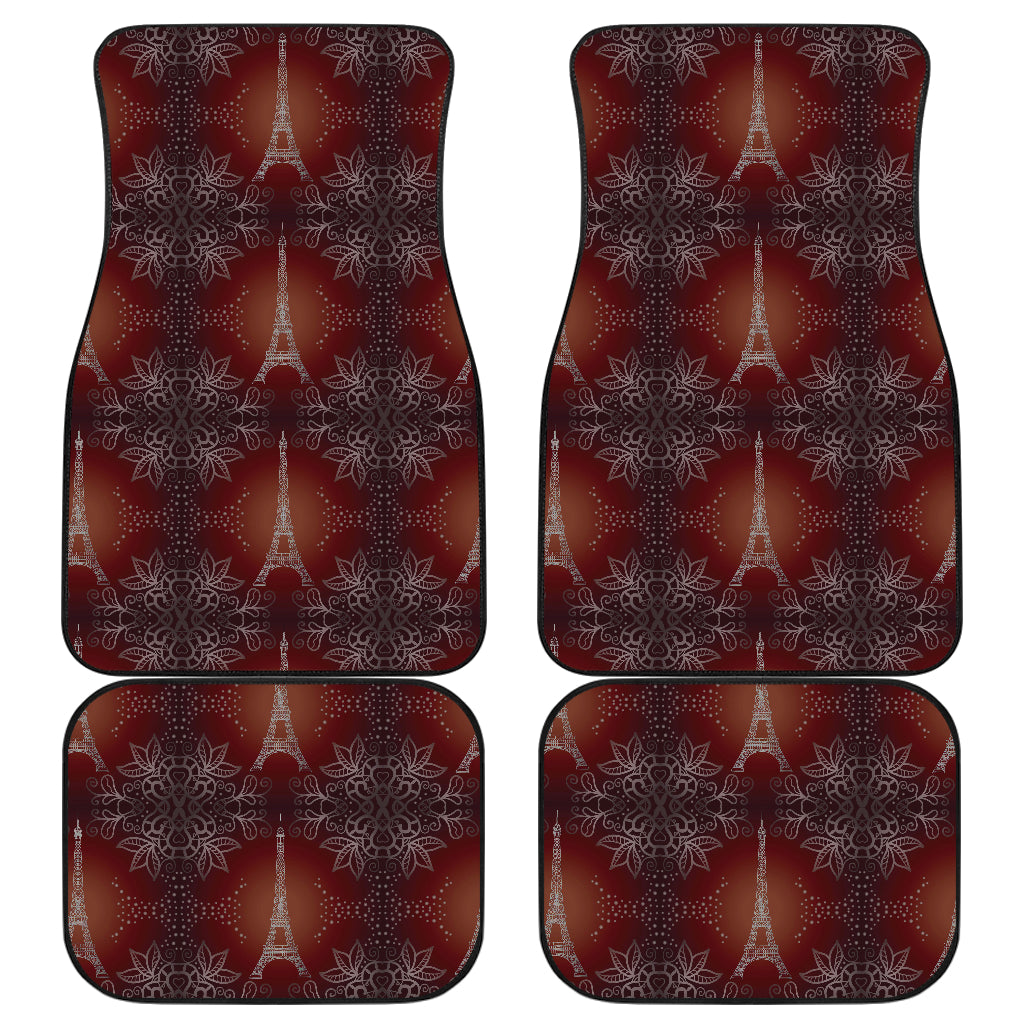 Eiffel Tower Drawing Print Car Floor Mats Front Back